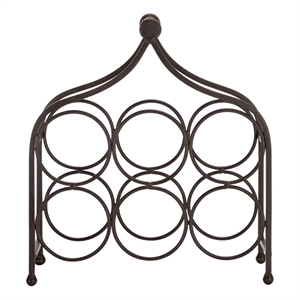 Safavieh Floyd 6 Wine Iron Bottle Holder in Brown