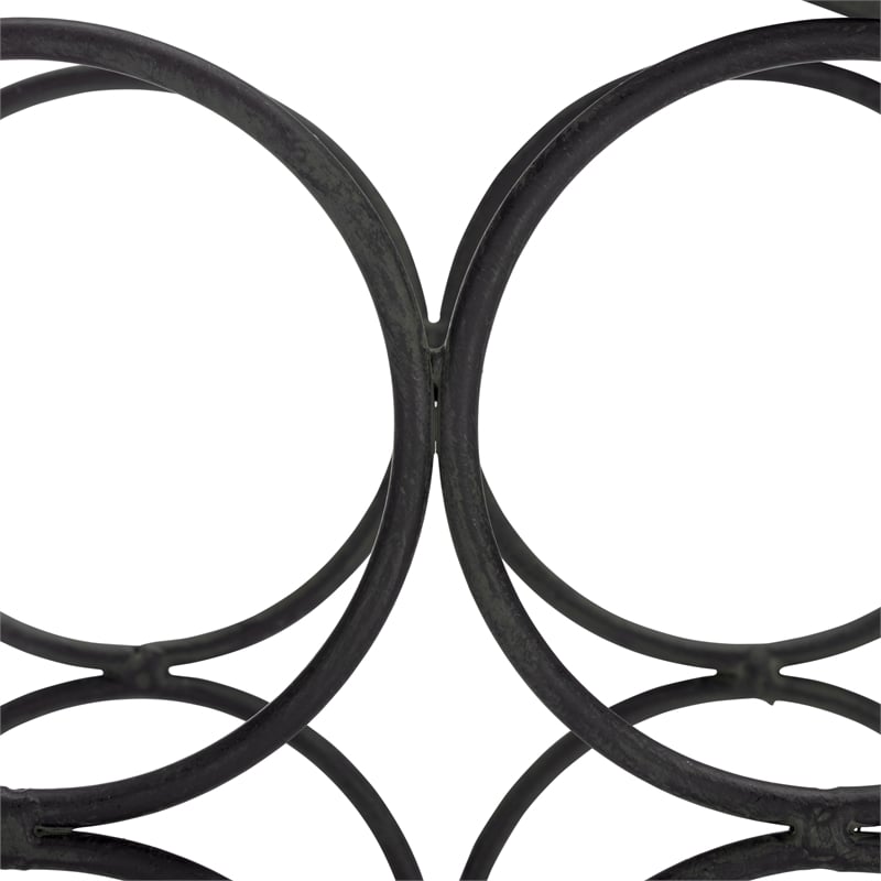 Safavieh Floyd 6 Wine Iron Bottle Holder in Black