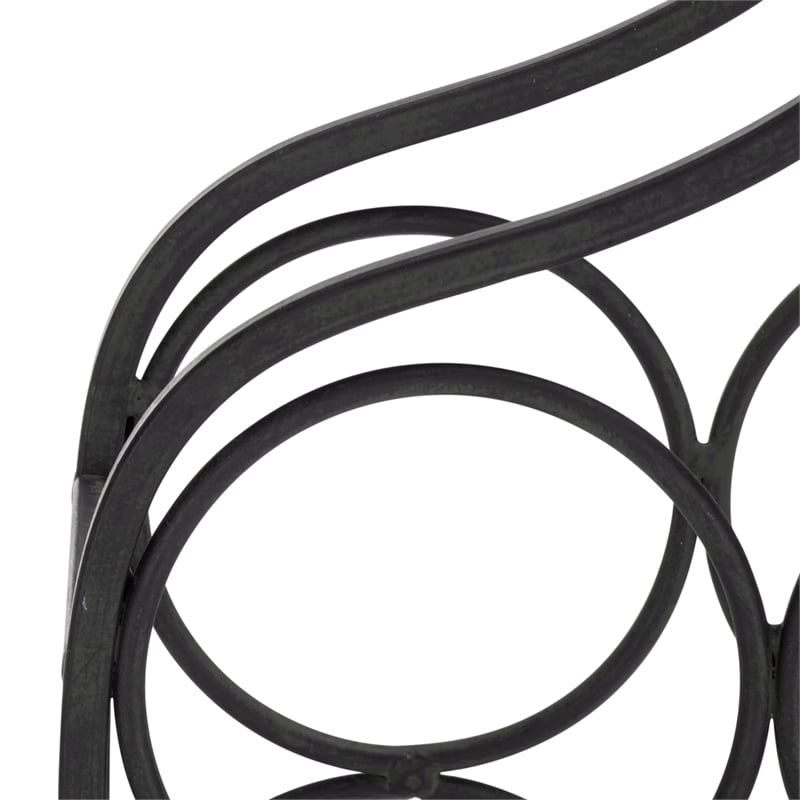 Safavieh Floyd 6 Wine Iron Bottle Holder in Black