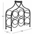 Safavieh Floyd 6 Wine Iron Bottle Holder in Black