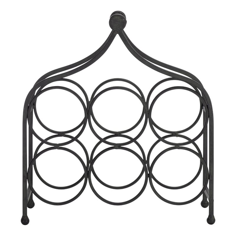 Safavieh Floyd 6 Wine Iron Bottle Holder in Black