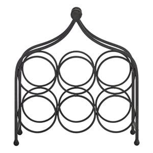 Safavieh Floyd 6 Wine Iron Bottle Holder in Black