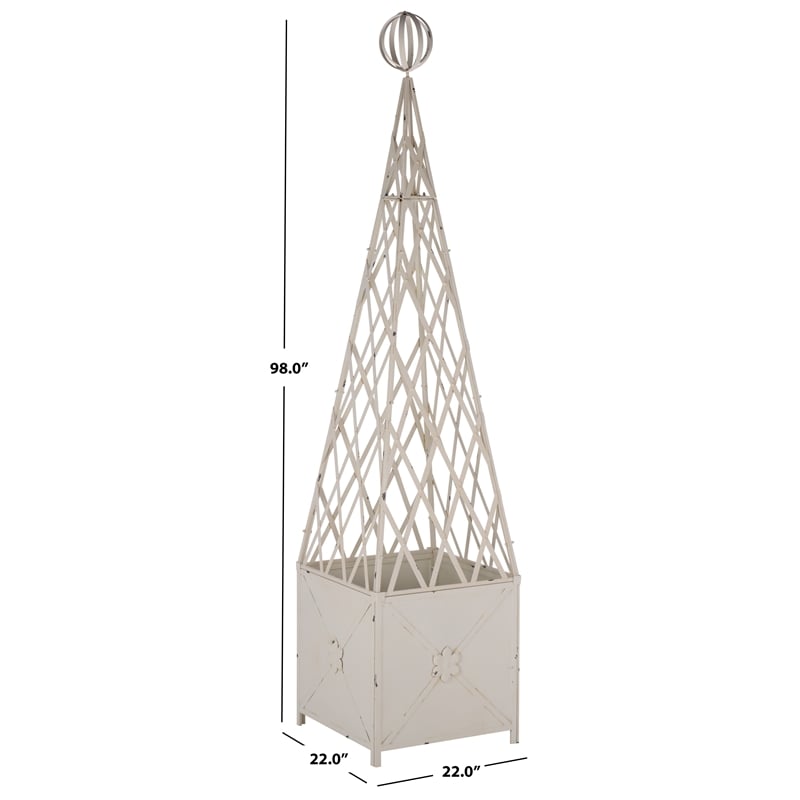 Safavieh Caledonia Iron Trellis Planter in White
