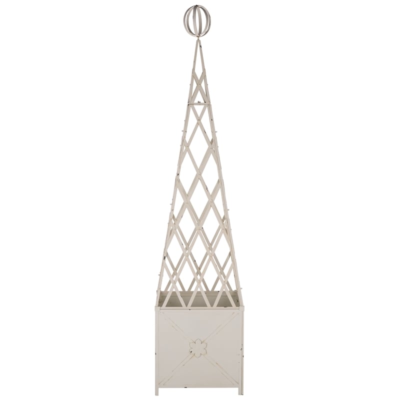 Safavieh Caledonia Iron Trellis Planter in White
