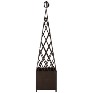 Safavieh Caledonia Iron Trellis Planter in Brown