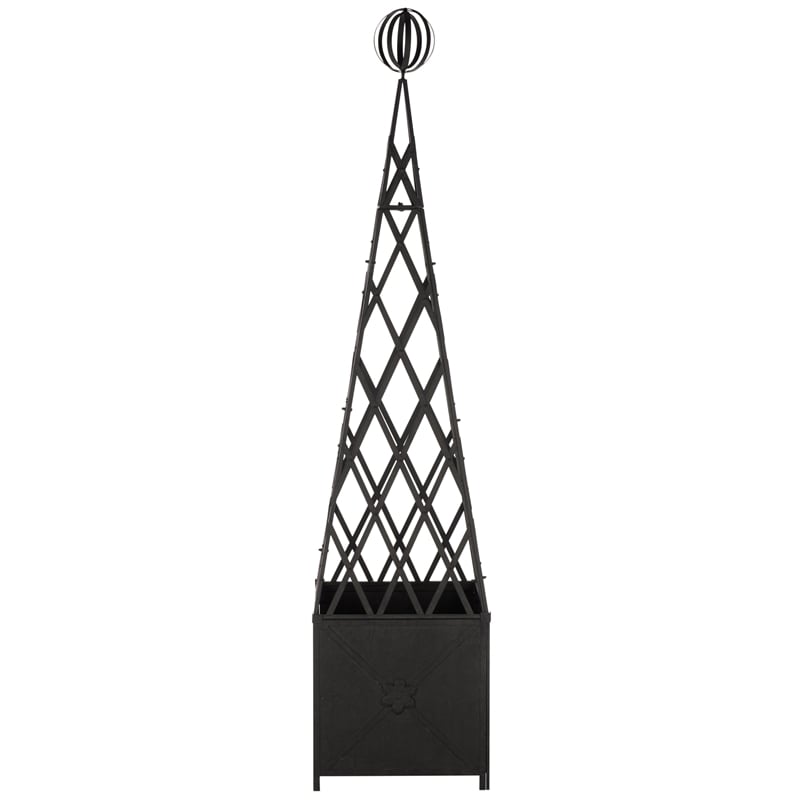 Safavieh Caledonia Iron Trellis Planter in Black