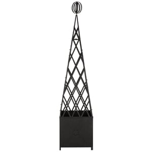 Safavieh Caledonia Iron Trellis Planter in Black