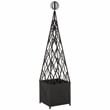 Safavieh Caledonia Iron Trellis Planter in Black