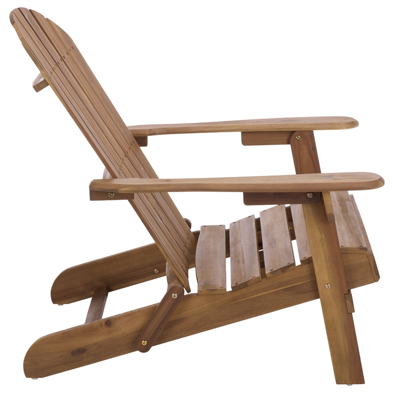 Safavieh Eden Wood Adirondack Chair in Teak