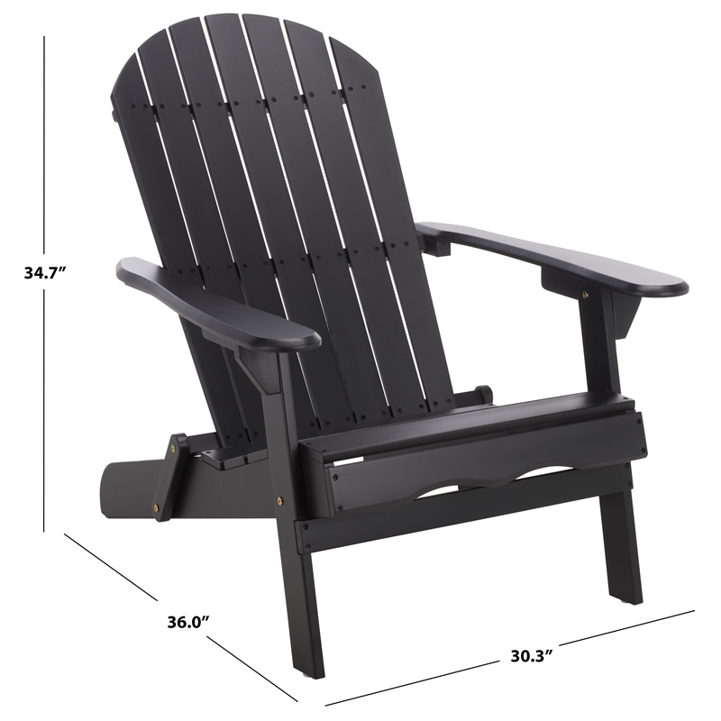 Safavieh Eden Wood Adirondack Chair  in Black
