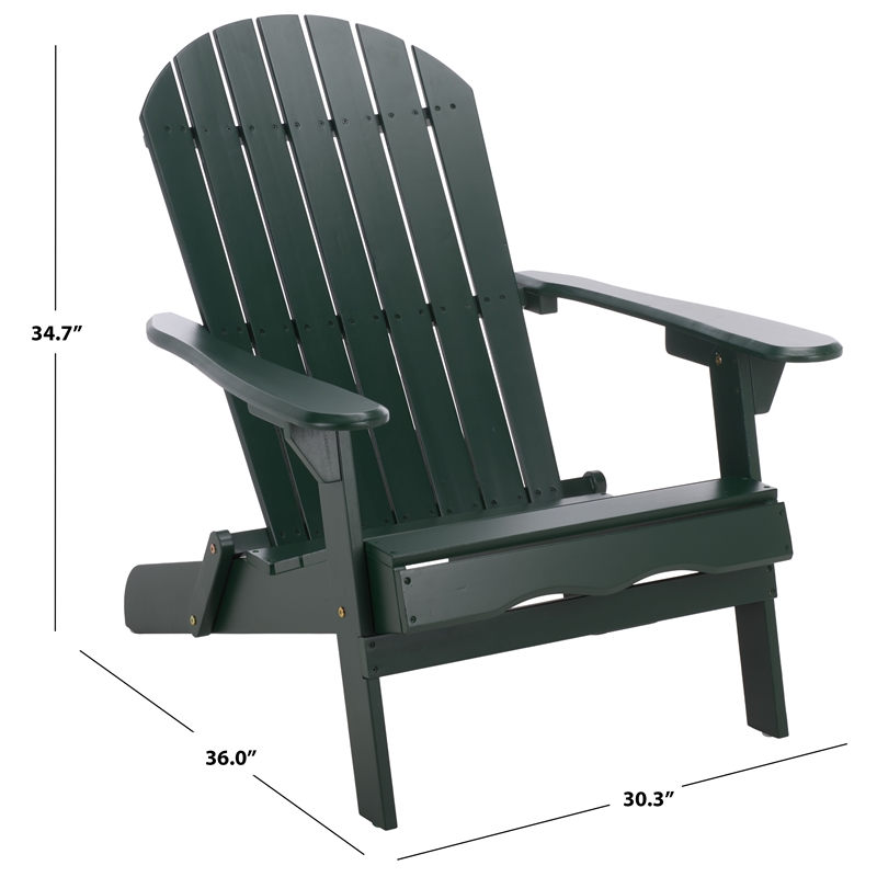 Safavieh Eden Wood Adirondack Chair in Green