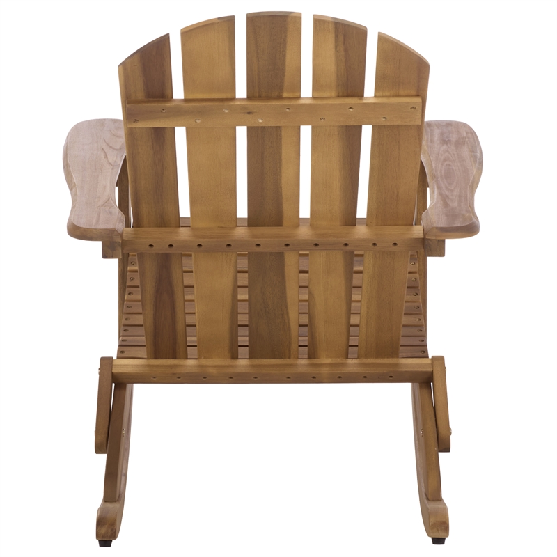 Safavieh Stowe Adirondack Wood Rocking Chair  in Teak