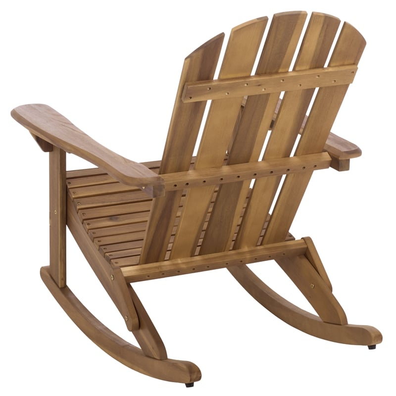 Safavieh Stowe Adirondack Wood Rocking Chair  in Teak