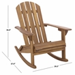 Safavieh Stowe Adirondack Wood Rocking Chair  in Teak