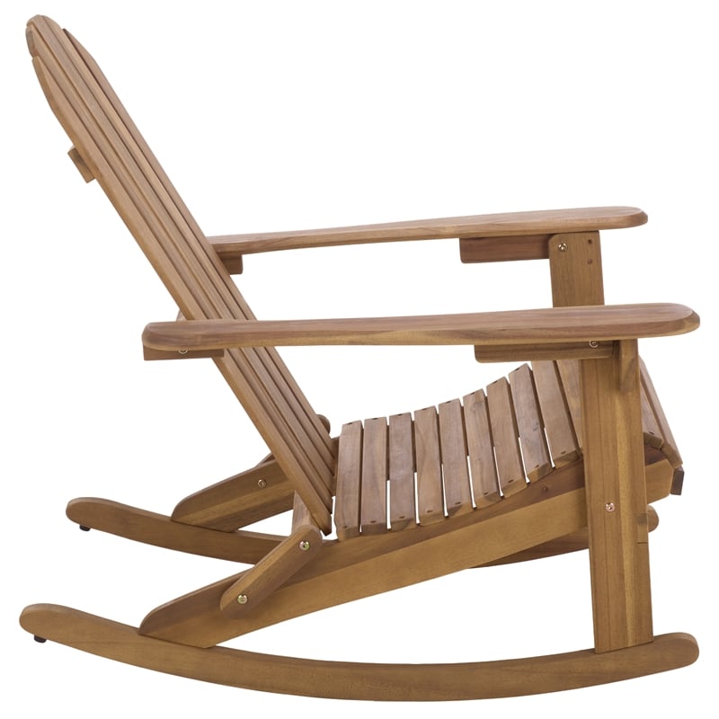 Safavieh Stowe Adirondack Wood Rocking Chair  in Teak