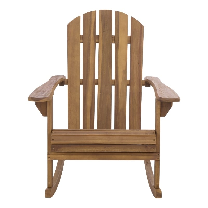 Safavieh Stowe Adirondack Wood Rocking Chair  in Teak