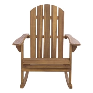 Safavieh Stowe Adirondack Wood Rocking Chair  in Teak