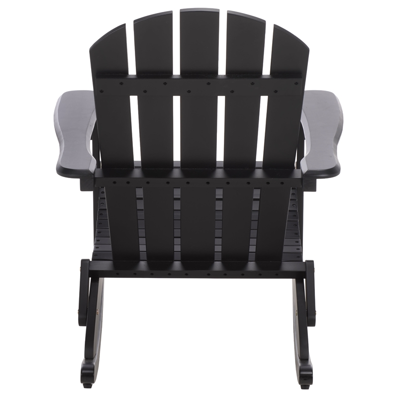 Safavieh Stowe  Adirondack Wood Rocking Chair in Black