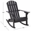 Safavieh Stowe  Adirondack Wood Rocking Chair in Black