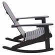 Safavieh Stowe  Adirondack Wood Rocking Chair in Black