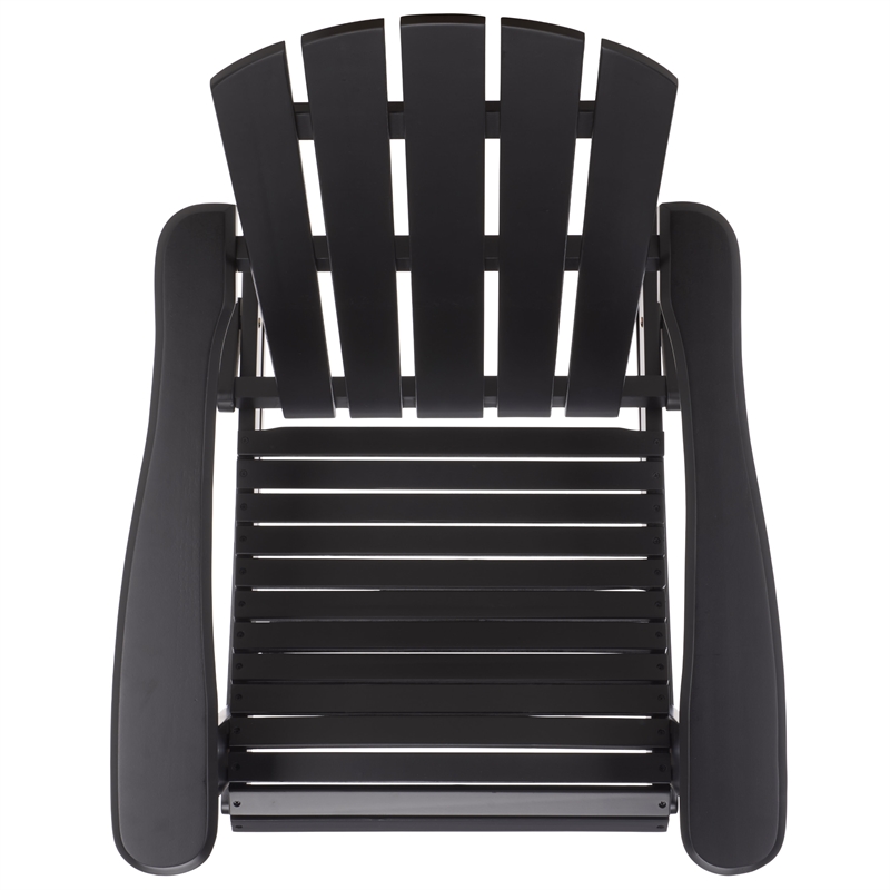 Safavieh Stowe  Adirondack Wood Rocking Chair in Black