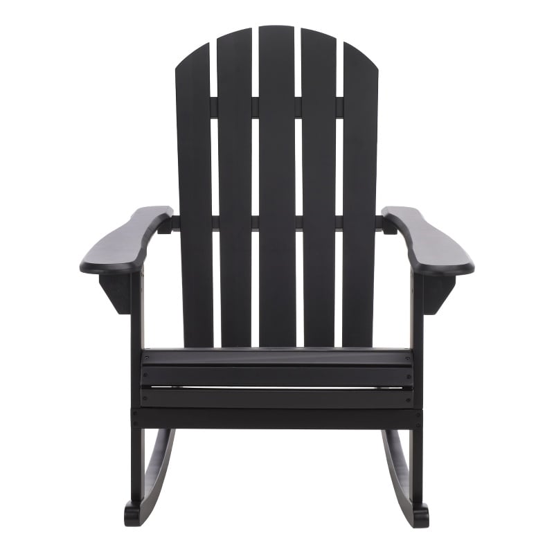 Safavieh Stowe  Adirondack Wood Rocking Chair in Black