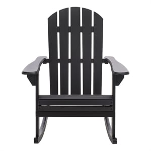 Safavieh Stowe  Adirondack Wood Rocking Chair in Black