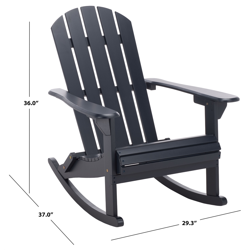Safavieh Stowe Adirondack Wood Rocking Chair  in Blue