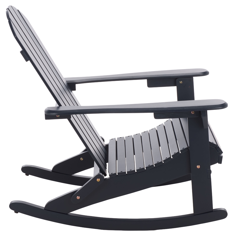 Safavieh Stowe Adirondack Wood Rocking Chair  in Blue