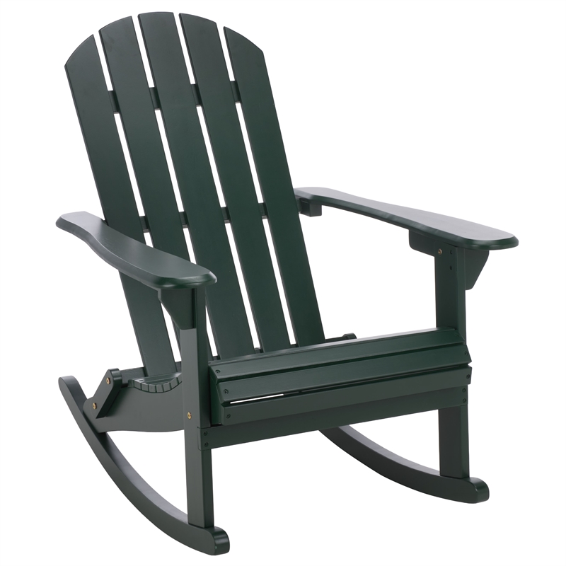 Safavieh Stowe Adirondack Wood Rocking Chair  in Green