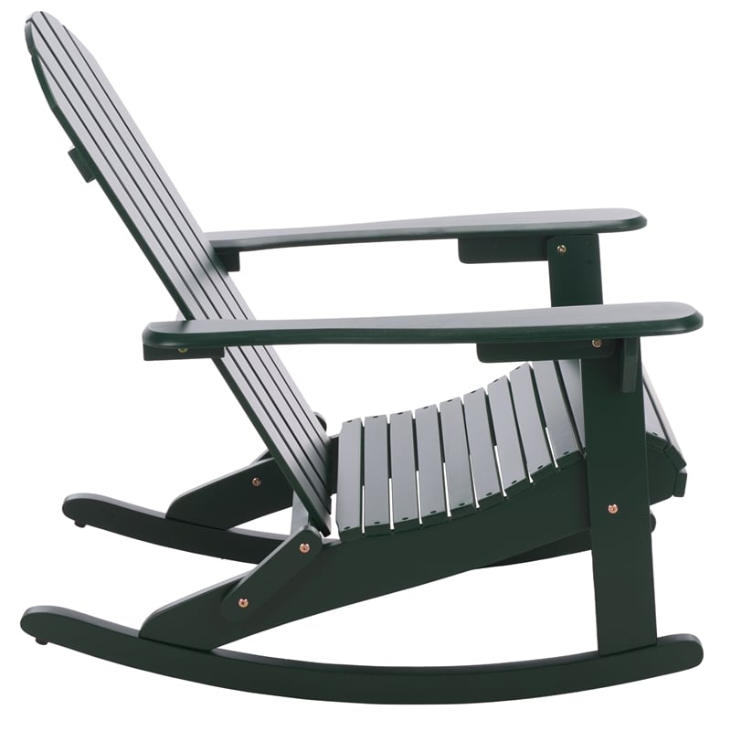 Safavieh Stowe Adirondack Wood Rocking Chair  in Green
