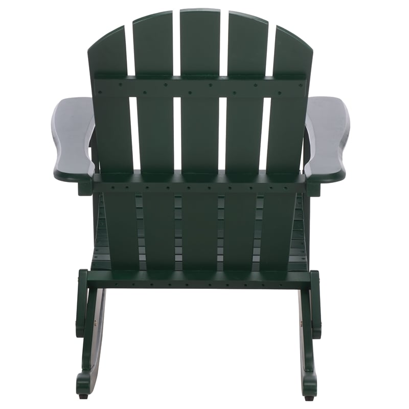 Safavieh Stowe Adirondack Wood Rocking Chair  in Green