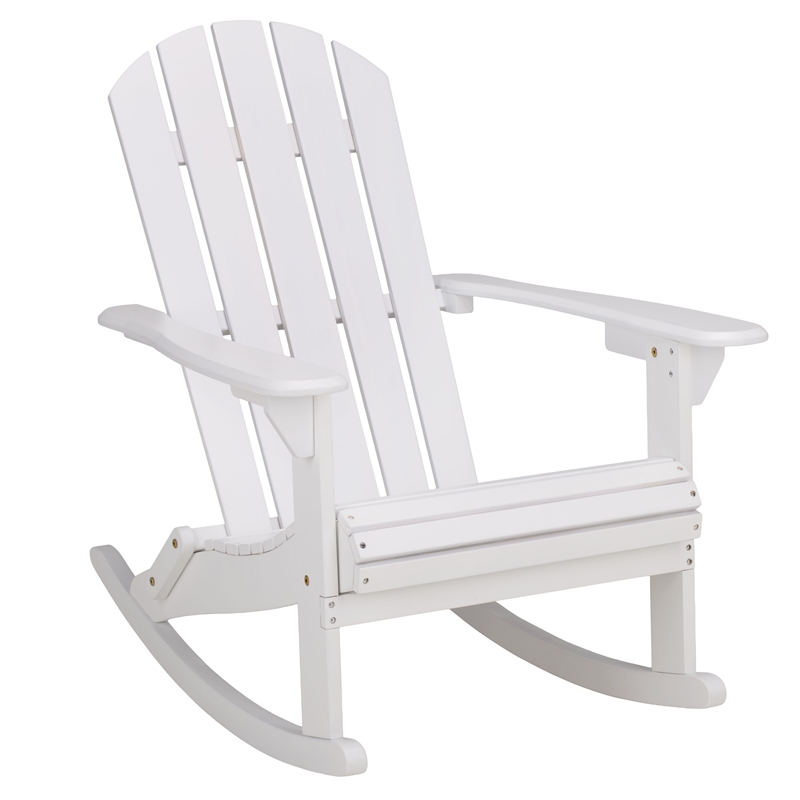 Safavieh Stowe Adirondack Wood Rocking Chair  in White