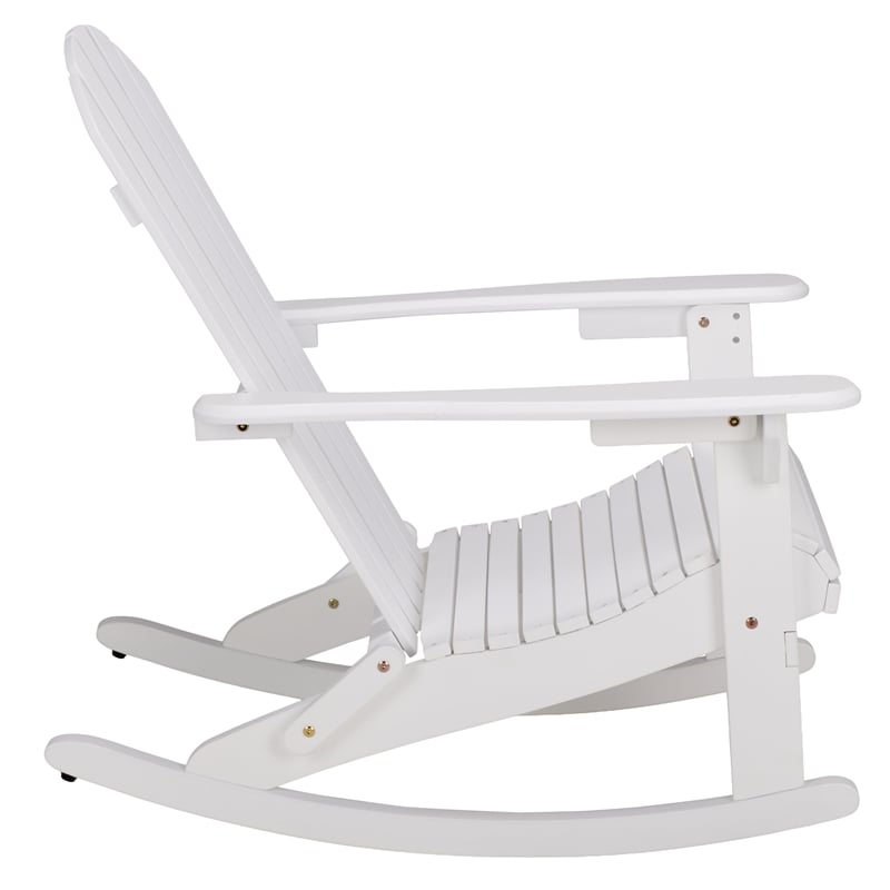 Safavieh Stowe Adirondack Wood Rocking Chair  in White
