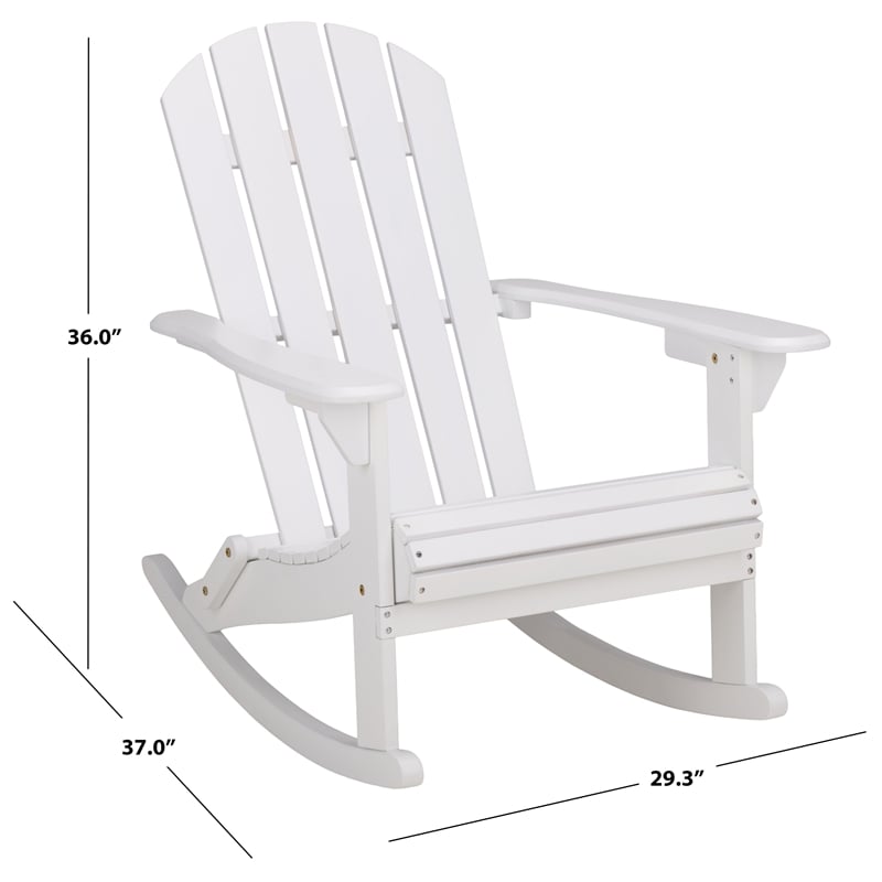 Safavieh Stowe Adirondack Wood Rocking Chair  in White