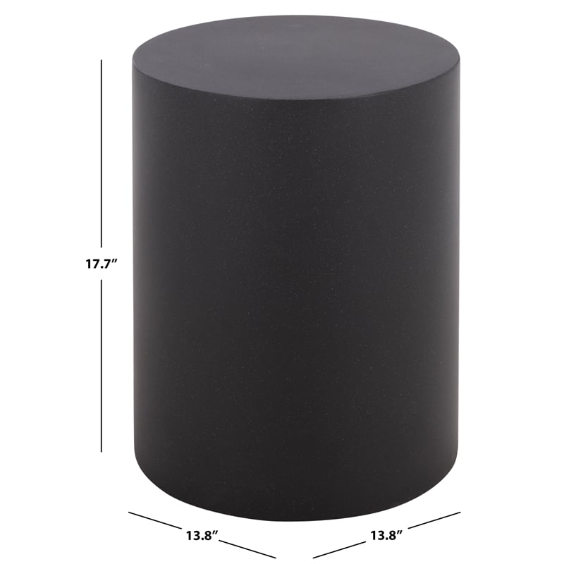 Safavieh Tina Cylinder Accent Table in Black