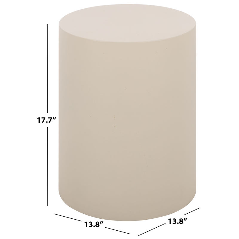 Safavieh Tina Cylinder Accent Table in Ivory
