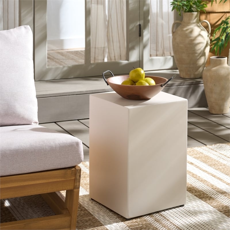 Safavieh Tina Cube Accent Table in Ivory