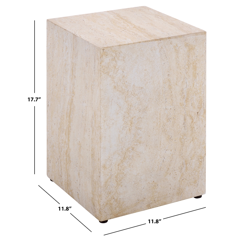 Safavieh Tina Cube Accent Table in Beige
