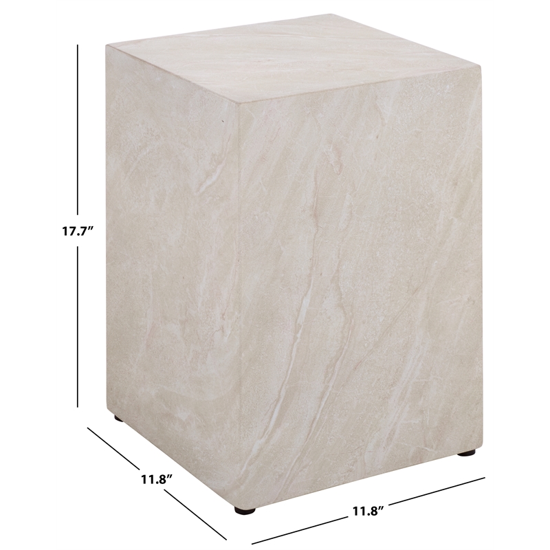 Safavieh Tina Cube Accent Table in Smoke