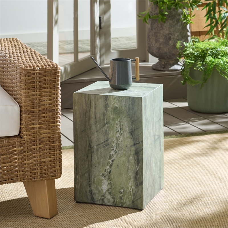 Safavieh Tina Cube Accent Table in Green