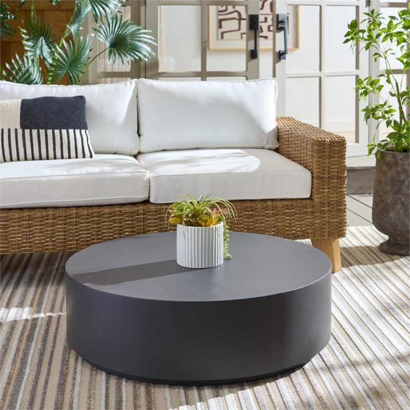 Safavieh Tina Round Coffee Table in Black