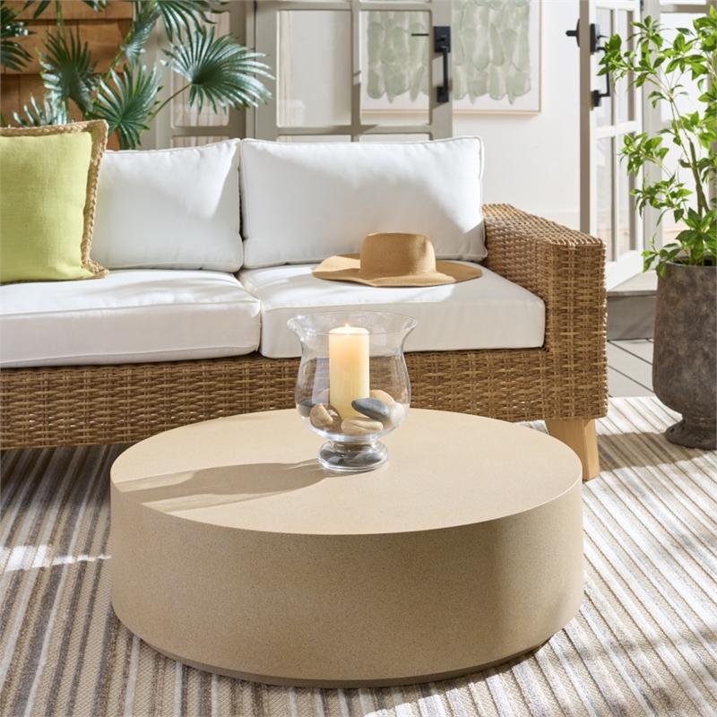 Safavieh Tina Round Coffee Table  in Beige