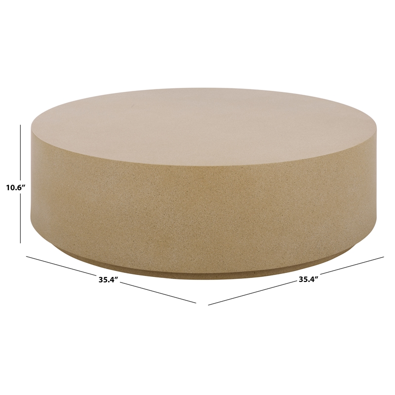 Safavieh Tina Round Coffee Table  in Beige