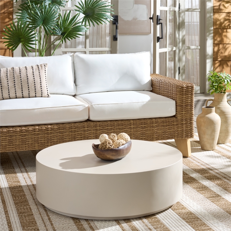 Safavieh Tina Round Coffee Table in Ivory