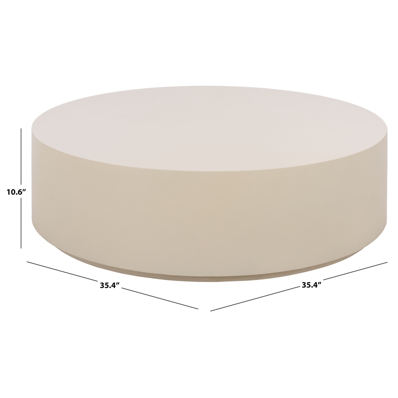 Safavieh Tina Round Coffee Table in Ivory