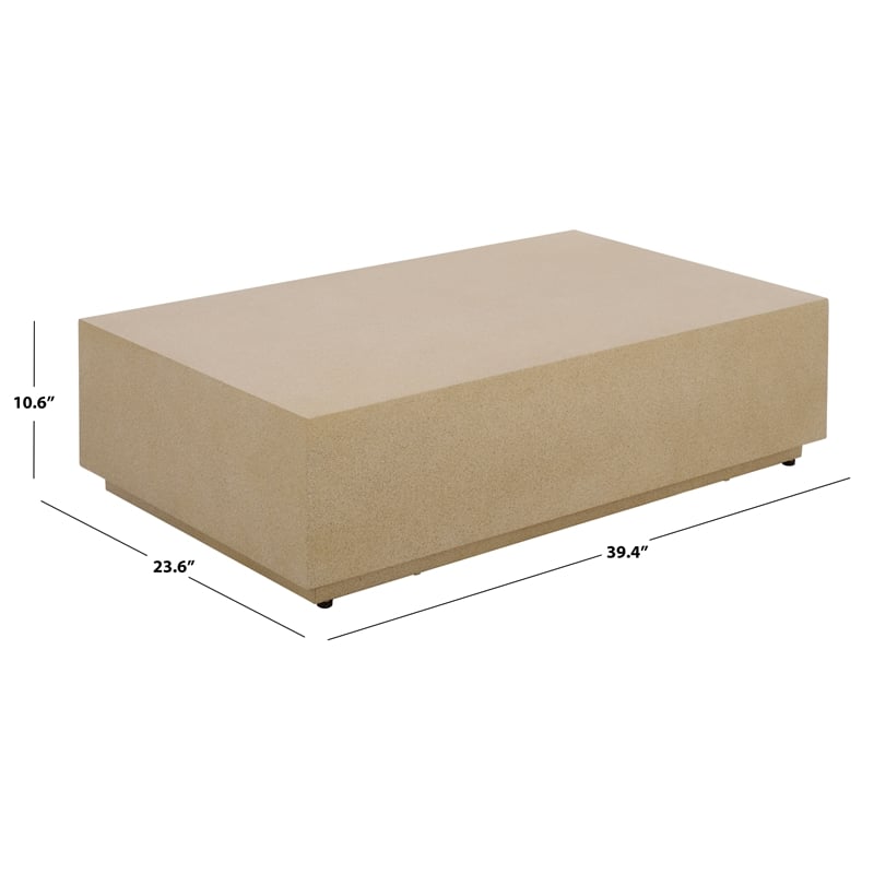 Safavieh Tina Rectangle Coffee Table  in Beige
