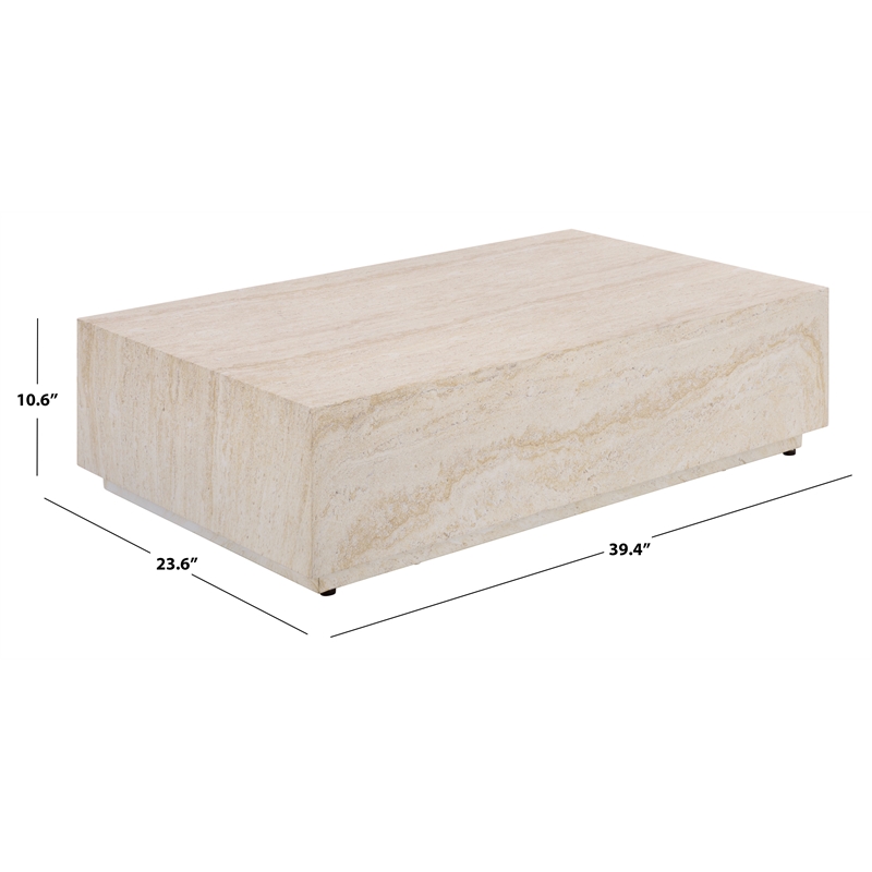 Safavieh Tina Rectangle Coffee Table in Beige