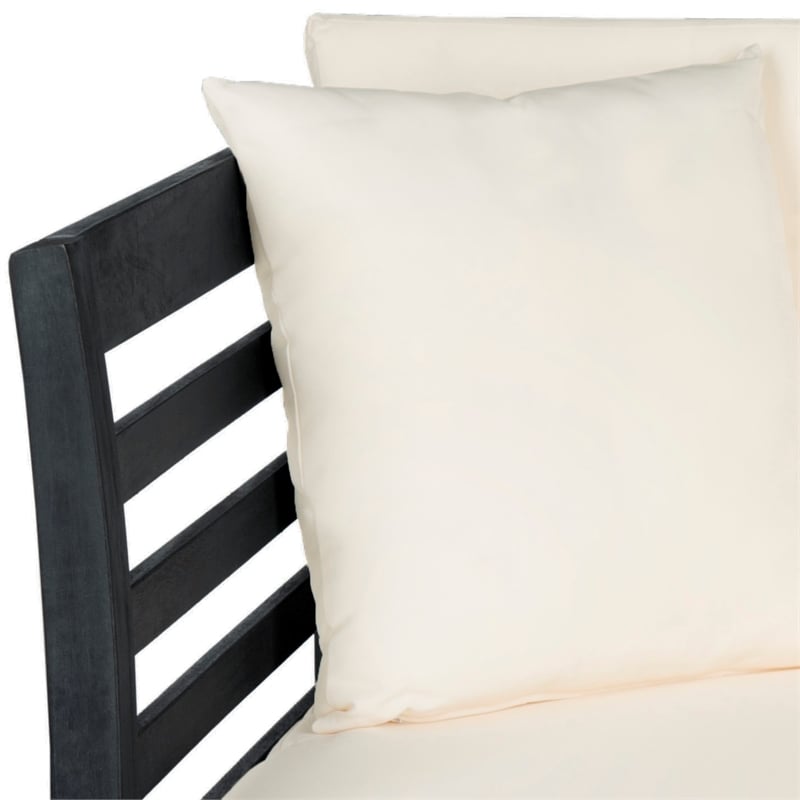 Safavieh Malibu Wood Day Bed in Dark Gray / Beige