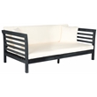 Safavieh Malibu Wood Day Bed in Dark Gray / Beige